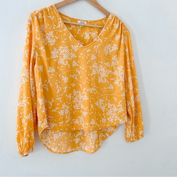 Ana Floral Marigold Peasant Top - Picture 2 of 7